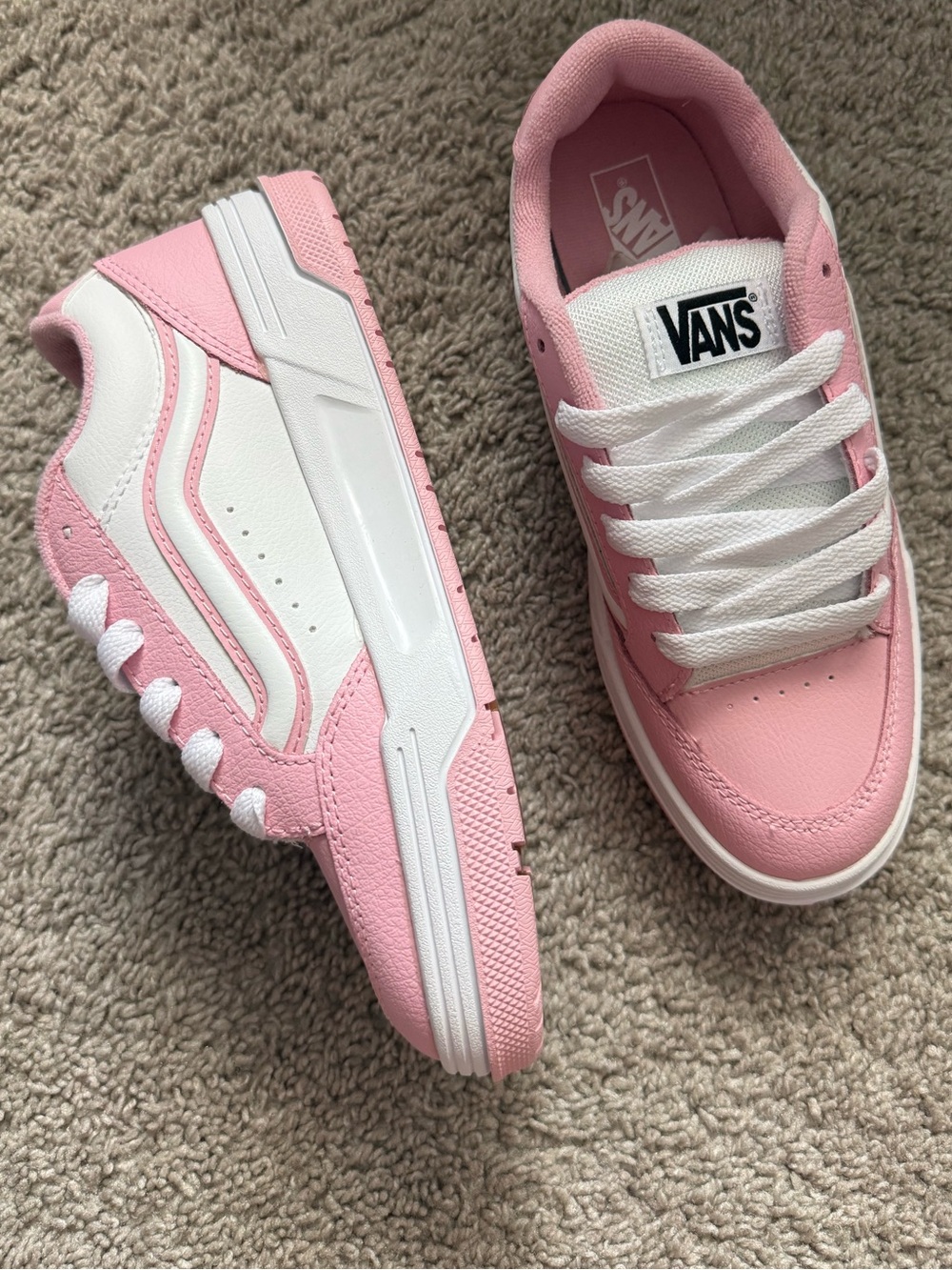 Hylane Vans Pink and White Low-Top Skate Sneakers - Picture 4 of 12